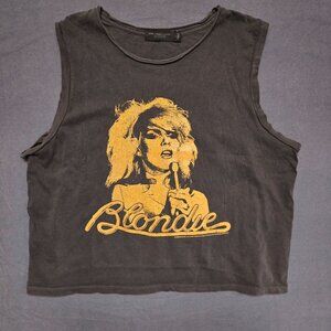 Blondie Womens Graphic Muscle Tank Top By Junk Food Clothing L Gray